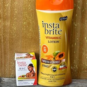 Insta Brite Vitamin-C Lotion and face cream Set papaya and carrot lotion